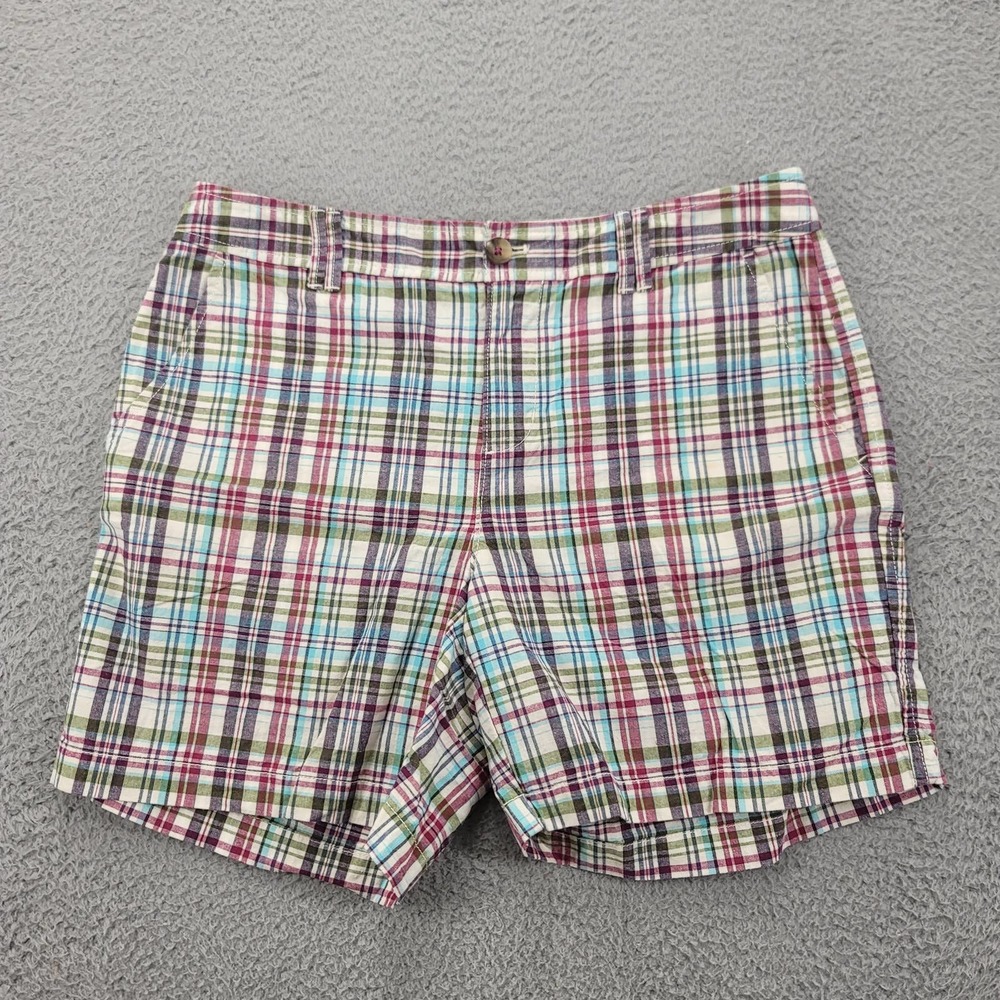 G.H. Bass Heritage Shorts Womens 8 Tan Plaid Chino